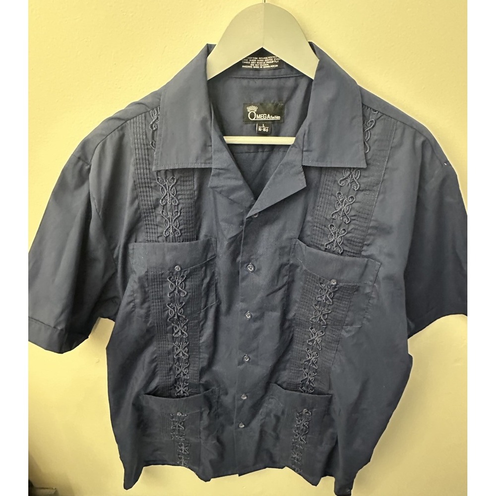 Men's Guayabera Shirt by Omega Fashion Size Large